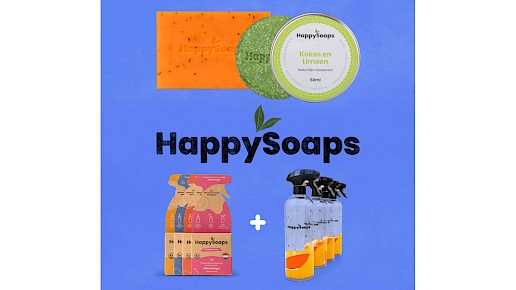 Drie bundels (Shampoo Bar, Conditioner Bar en Body Wash Bar samen met bundel met 4 Cleaning Tabs naar keuze en 4 Flessen van Gerecycled Plastic) weg t.w.v. 50 euro.
